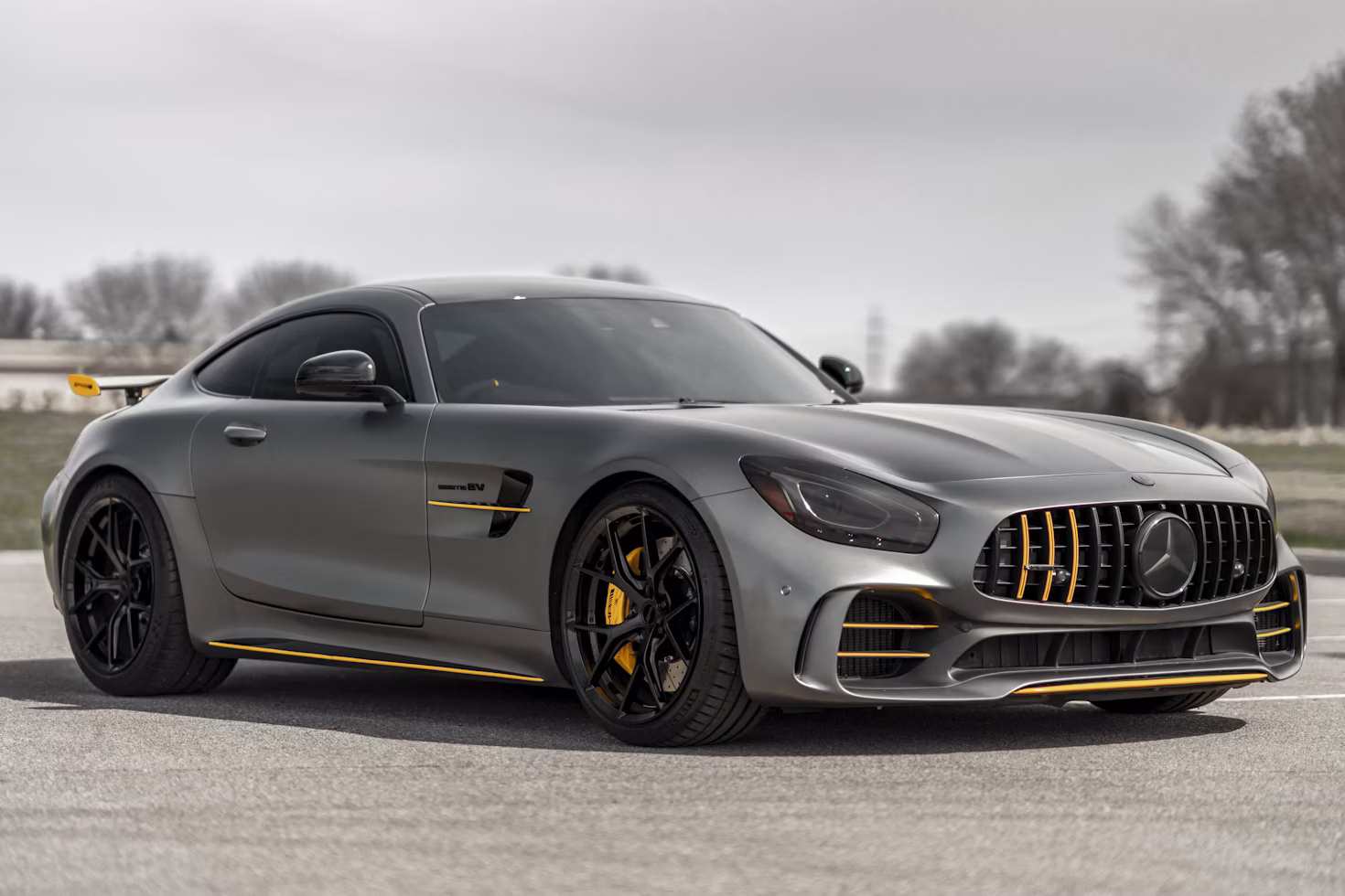 Silver Mercedes-AMG GT sports car