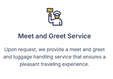 Meet and greet service with luggage handling