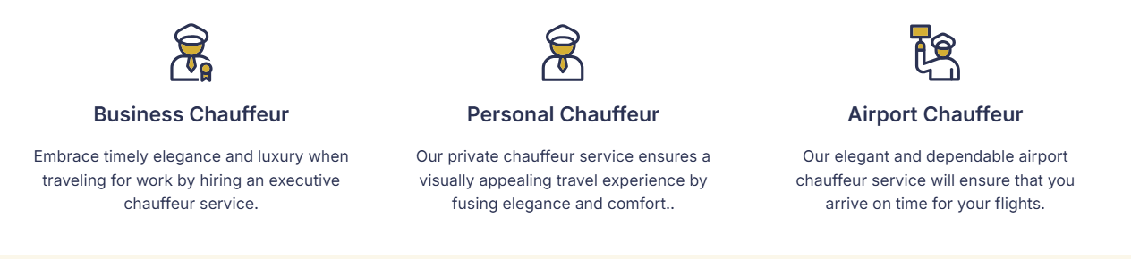 Business chauffeur, personal chauffeur and airport chauffeur services