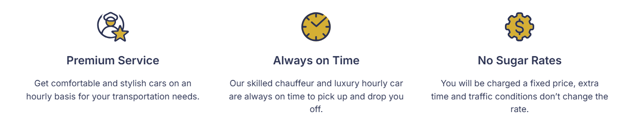 Private service, always on time, no surge rates